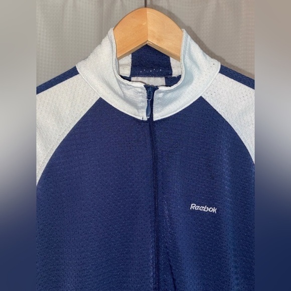 Vintage REEBOK Y2K navy blue&white 2 pcs set tracksuit Jacket&pants Sz Medium - Picture 11 of 16